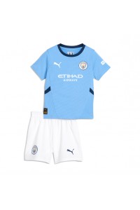 Fotbalové Dres Manchester City Dětské Domácí Oblečení 2024-25 Krátký Rukáv (+ trenýrky)